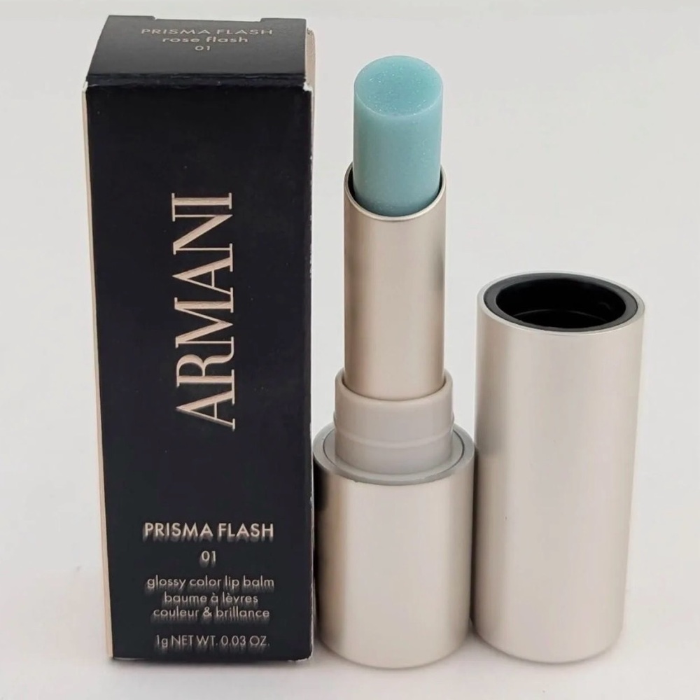 Giorgio Armani Prisma Flash Glossy Color Lip Balm 01 Rose Flash TRAVEL SIZE